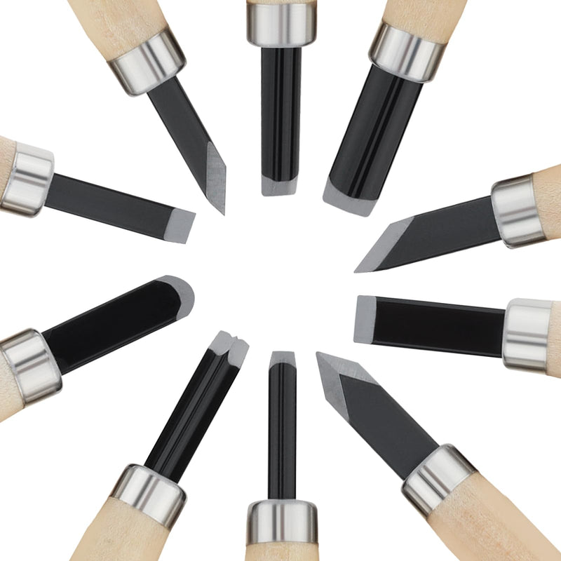 OriGlam 10pcs Professional Wood Carving Chisel Set, Carbon Steel Wood Carving Tools, Woodworking Chisels Wood Chisel Kits, Power Grip Carving Tools Great for Carving Woodworking Beginners & Kids