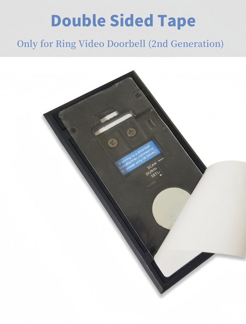 Qjin Double Sided Tape for Ring Video Doorbell (2nd Generation), Mounting Tape (No Drilling Required) 5 Pack