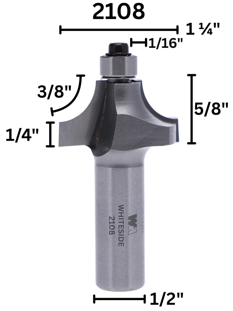 Whiteside Router Bits 2108 Beading Bit with Ball Bearing