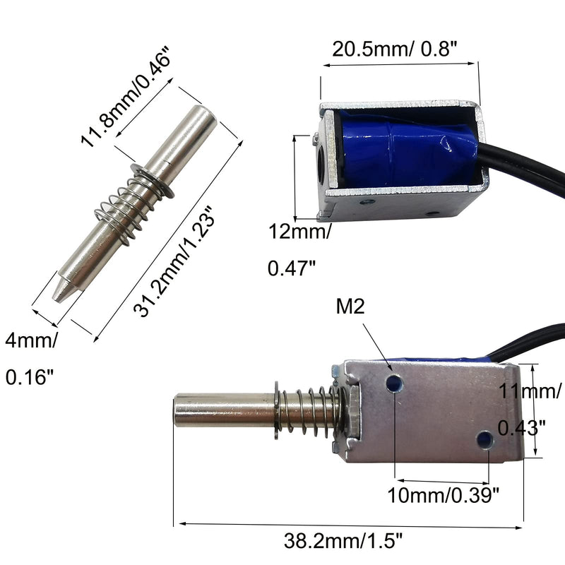 2PCS Mini Push Pull Linear Solenoid Electromagnet 5mm Stroke DC 5V~12V 25Ω Open Frame Mini Frames Actuator Electric DC Magnet Solenoid DS-0420S