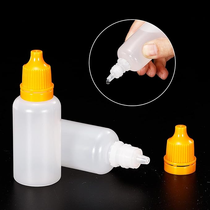 PATIKIL 20ml Liquid Dropper Bottles 20pcs PE Squeezable Drop Eye Dropper Container with PP Cap for Home Travel Yellow - NewNest Australia