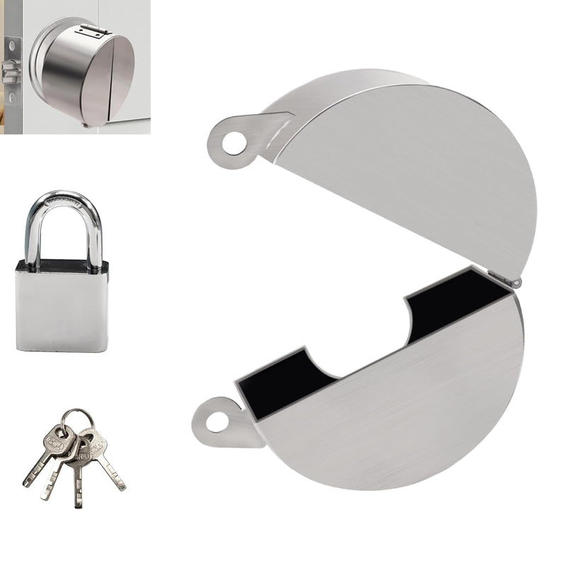 Door Handle Lock Cover with Padlock and Keys Door Knob Lock Out Device Prevents Turning of Door Knob and Access to Keyhole Disable The Doorknob/Faucet/Valve