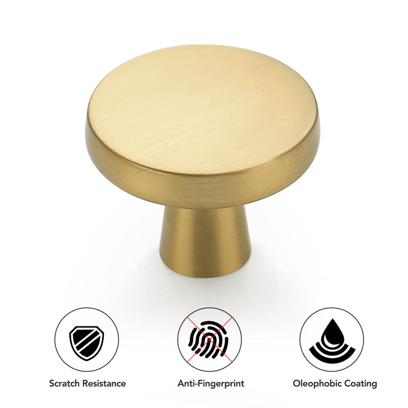 Ravinte 30 Pack Solid Knobs Kitchen Cabinet Knobs Round Knobs Dresser Drawer Knobs Gold Cabinet Hardware Round Cabinet Door Knobs Drawer Knobs Brushed Brass Drawer Pulls Rustic