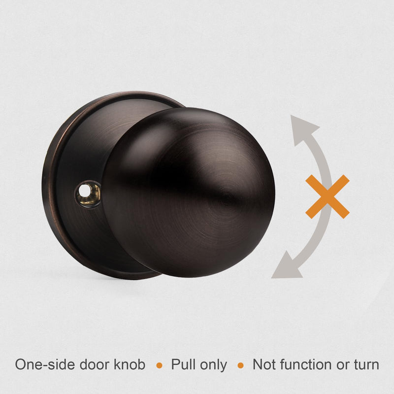 Probrico Classic Style Oil Rubbed Bronze Finish Dummy Handles Ball Style Door Knobs Lockset, 6 Pack