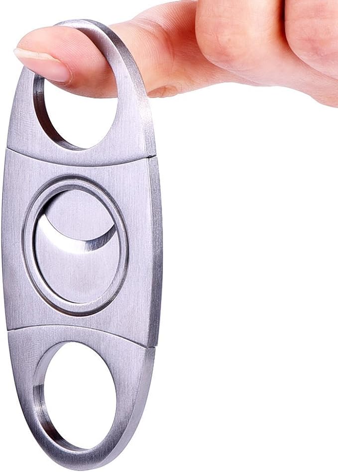 URAQT Cigar Tool Stainless Steel Cigar Cutter Cigar Double Blade Guillotine Silver - NewNest Australia