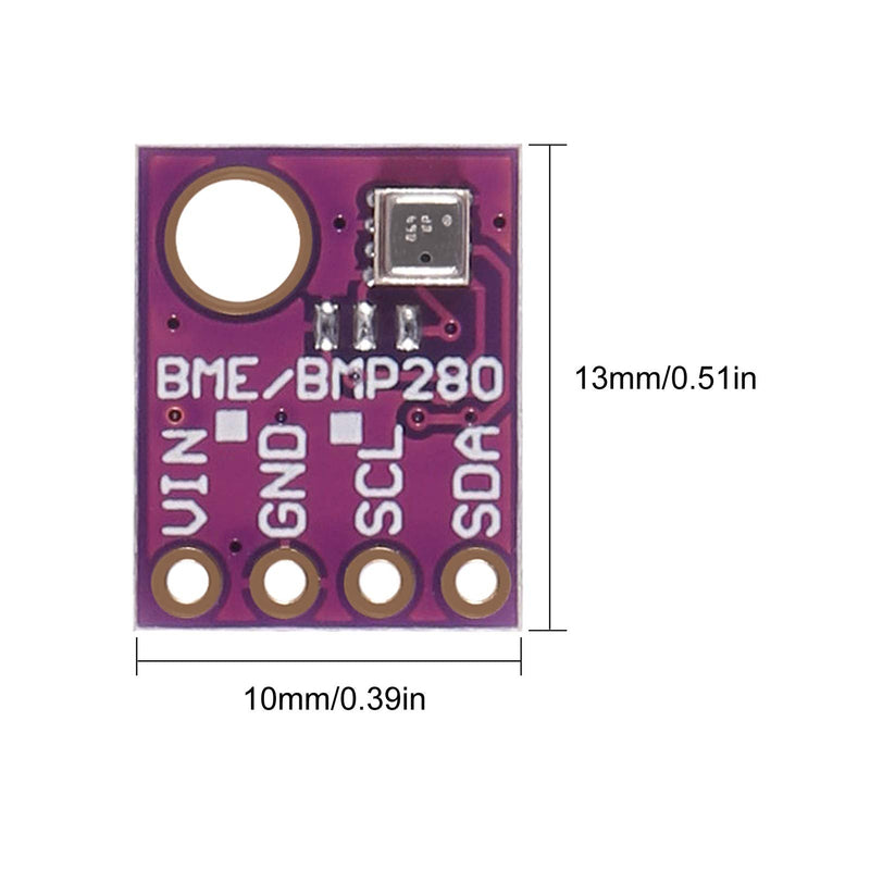 BME280 Digital 5V Temperature Humidity Sensor Atmospheric Barometric Pressure Board IIC I2C Breakout for Arduino (4pcs) 4pcs