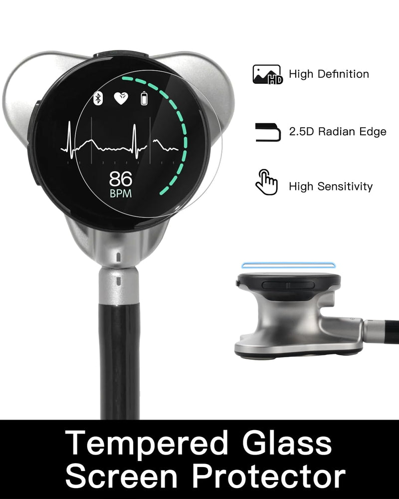 Protection Kit for EKO CORE 500™ Digital Stethoscope - (3-Pack) Silicone Chestpiece Covers & (3-Pack) 2.5D Tempered Glass Screen Protectors - 9H Hardness for All-Around Protection
