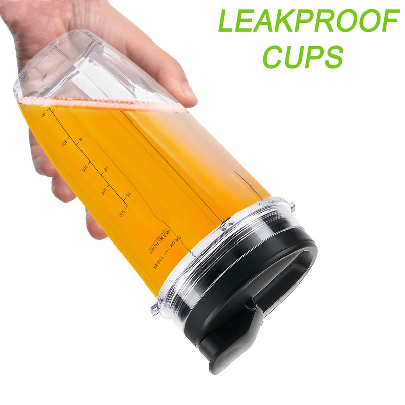 Replacement 24oz Blender Cup with Sip & Seal Lid For Nutri Ninja BL450 BL456 BL480 BL482 BL640 BL642 BL682 BN401 BN751 BN801 Foodi SS101 SS151 SS351 SS401 Ninja Blender Auto IQ Blade, 2-Pack … 24oz cups