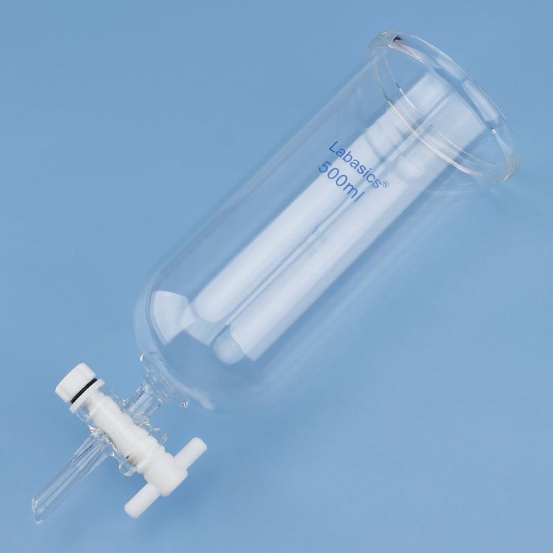 Labasics Dropping Funnel, Teflon Stopcock High Borosilicate Glass Top Opening Non-Graduated, for Precise Liquid Dispensing, 500 ml