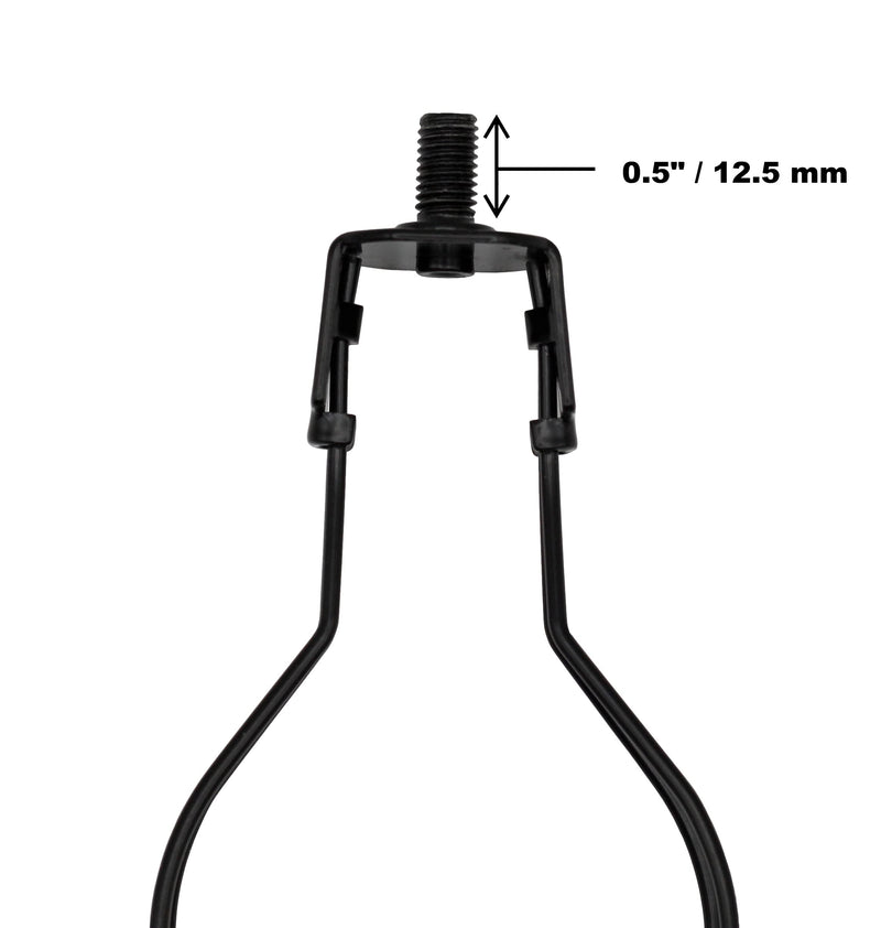 Creative Hobbies® Lamp Shade Light Bulb Clip Adapter Clip On with Shade Attaching Finial Top | Black