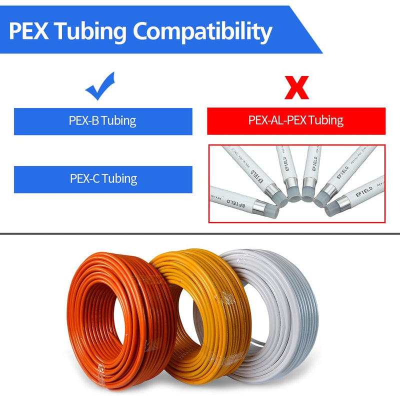 45pcs 1/2" PEX Fittings, Elbow TEE Straight Couplings Set, PEX Brass Crimp Fitting Combo with Tees, Elbows, Straights 1/2"-45pcs