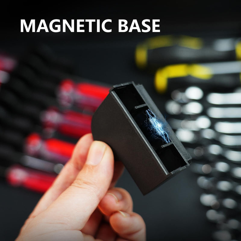 24pcs Magnetic Modular Wrench Organizers for Tool Drawers - Wrench Rack with Metric&SAE Labels,Tool Storage Holder with Magnet.Gift for father, brother&boyfriend (Black with magnets) Black with magnets