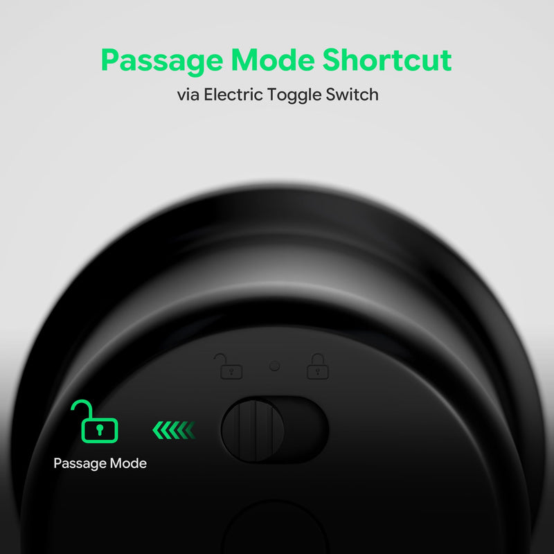 ThorBolt GK1 Smart HomeKit Fingerprint Door Knob (w/o Keypad), Black ABlack
