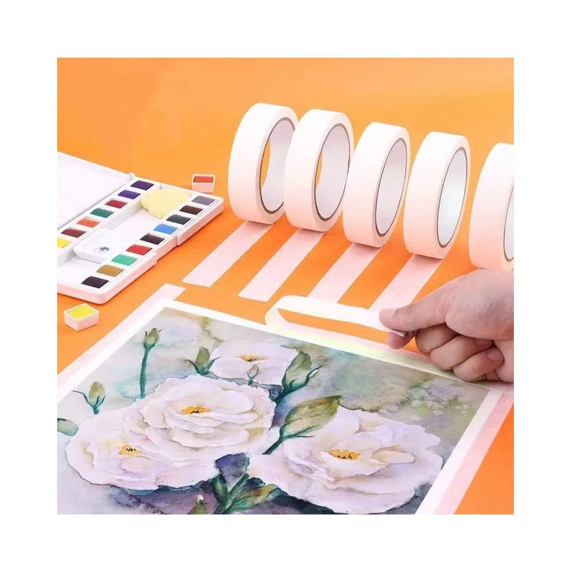 Masking Tape 1 inch X 55 Yards X 2 Rolls, 300FT Total, Beige White Painters Tape General Purpose Tape for Arts DIY Crafts Painting Labeling Decoration School Projects Home Office 1 Inch X 55 Yards,2 Rolls