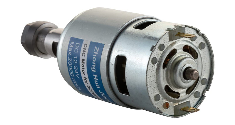 20000RPM 775 CNC Spindle Motor with 5mm ER11 Extension Shaft, Longer Working Life, DC 12-24V, High Power, Low Noise, Electrical DC Motor for 3018/3018 PRO CNC Router Machine