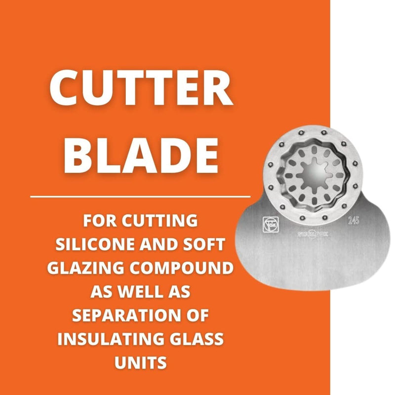 Fein Starlock Cutter Blade for Precision Cutting on Silicone and Soft Glazing Compound - Smooth, Clean Cuts on MultiMaster Tools, Mushroom Shape, 5-Pack - 63903245230