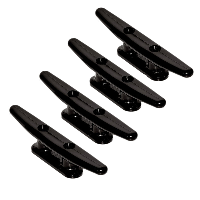 ISURE MARINE 4 Pack Boat Cleat Black Nylon Dock Cleat Kayak Cleat,4/6/8 inch with Fasteners 8 inch
