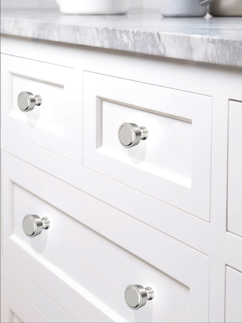 10 Pack Brushed Satin Nickel Cabinet Pulls 1.2 Inch(30mm) Kitchen Cabinet Handles Cabinet Hardware for Drawer Pulls Single Hole Knob 10