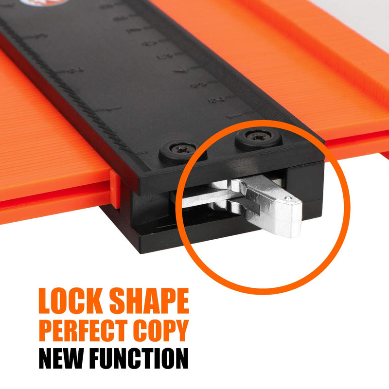 Saker Contour Gauge (10 Inch) Profile Tool-Adjustable Lock Gift for Men Women Dad Him Boyfriend Husband-Precisely Copy Irregular Shape Duplicator-Welding Floor Woodworking Tool Tracing 10 INCH