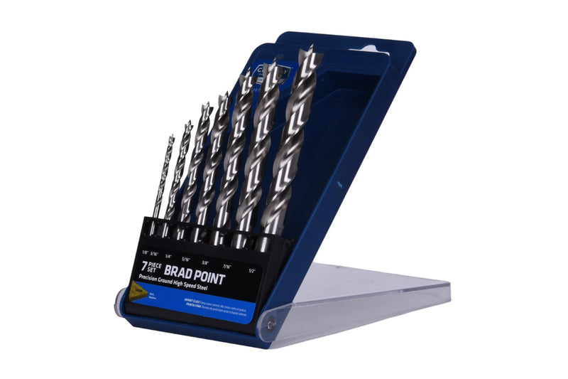Century Drill & Tool, 37207, 7 PC Set,HSS Brad Point,Drill Bit, Wood Boring Tools