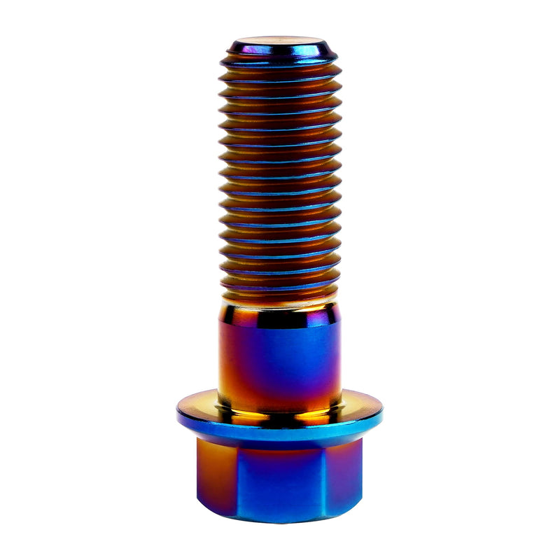 Titanium Bolt M12 30 35 40 45 50 55 60 65 70 75 80 85 90mm Hex Small Flange Head for Motorcycle Car Modification Pack of 4 (M12x35mm Pitch 1.25, Burnt Blue) M12x35mm Pitch 1.25