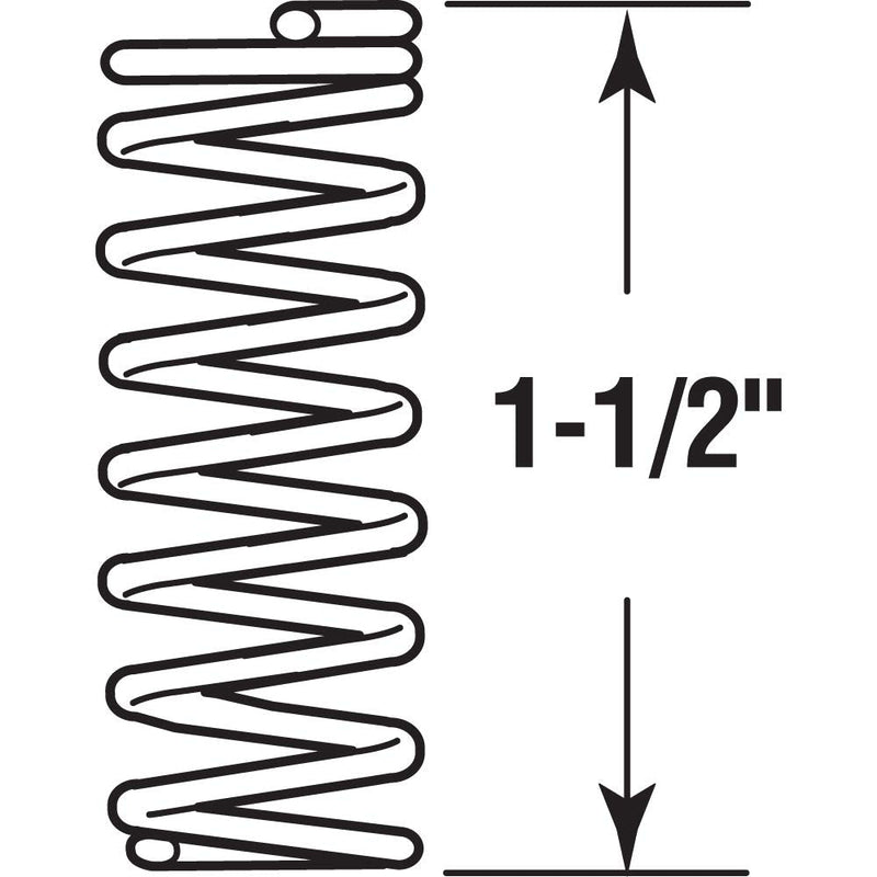 Prime-Line SP 9727 Compression Spring, Spring Steel Construction, Nickel-Plated Finish, 0.041 GA x 5/8 in. x 1-1/2 in. (2 Pack) 5/8 in. x 1-1/2 in.