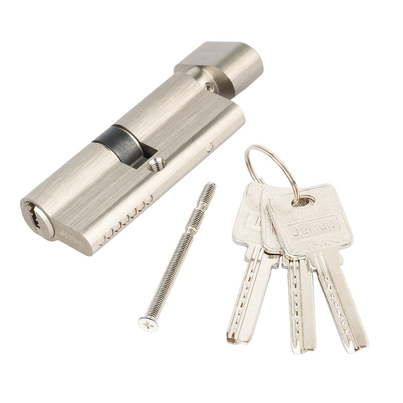 Group B 70mm(30/10/30) KEYED Alike (Multiple cylinders Sharing one Key) Copper Euro Profile Lock Cylinder with 3 Keys (dimple), Single Open, Satin Nickle, Anti-Rust, Corrosion Resistant