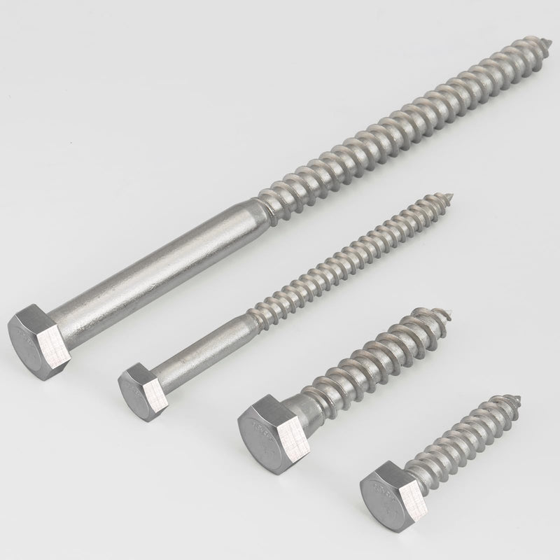 3/8" x 1-1/2" Hex Head Lag Screws 14Pcs, 304 Stainless Steel 18-8 Lag Bolts Wood Screws Heavy Duty Large Screws for TV Mounts, Deck, Boat Repair 3/8x1-1/2 (14pcs)