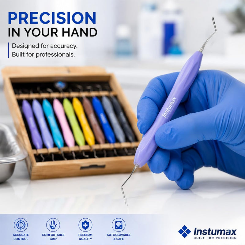 Dental Composite Placement Filling Instruments Tooth Restorations Silicon Handle Restoration Plugger/Spatula Burnisher Filling Condensers, Resin Tools Set