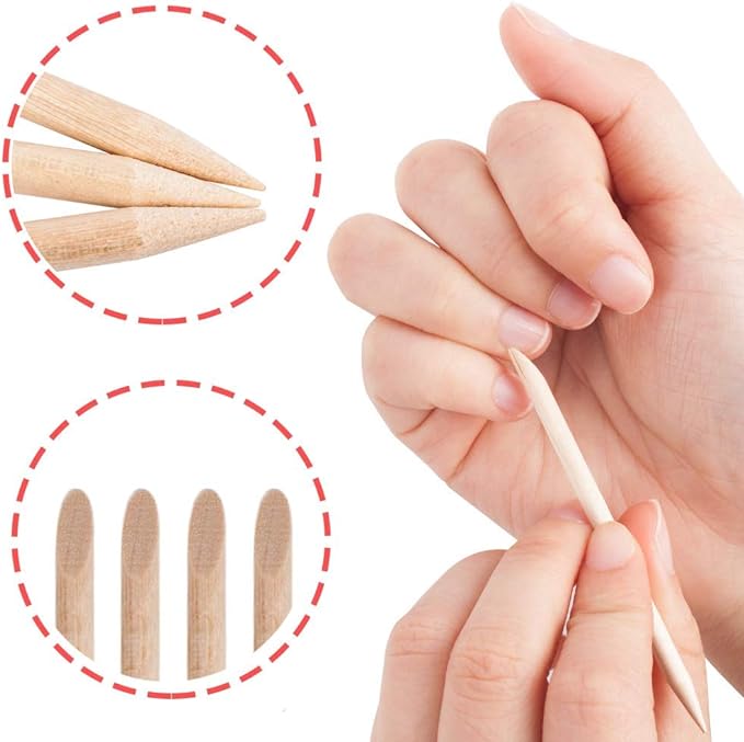 JUTOSU Orange Wood Sticks, Polish Nail Art, Nail Sticks, Nail Pusher, Nail Care Tool, Protruding Nail Correction, Easy Cuticle Treatment, Multi-functional, Wooden DIY (Set of 20) - NewNest Australia