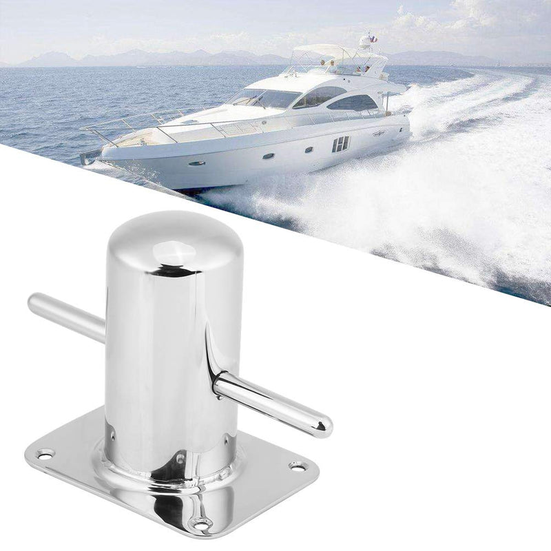 Stainless Steel Marine Boat Bollard - 316 Marine Grade Heavy Duty Mooring Cleat, 120mm x 90mm, Mirror Polished, No Drilling Required for Easy Installation