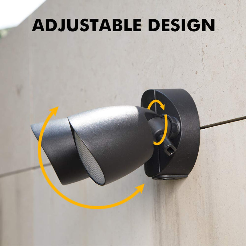 LUTEC 6222B 2500 Lumen 32 Watt 28 LED Dual-Head Floodlight Outdoor, Full Metal Design, Waterproof Exterior Security Wall Light 5000K for Patio, Garden, Yard-Black Black