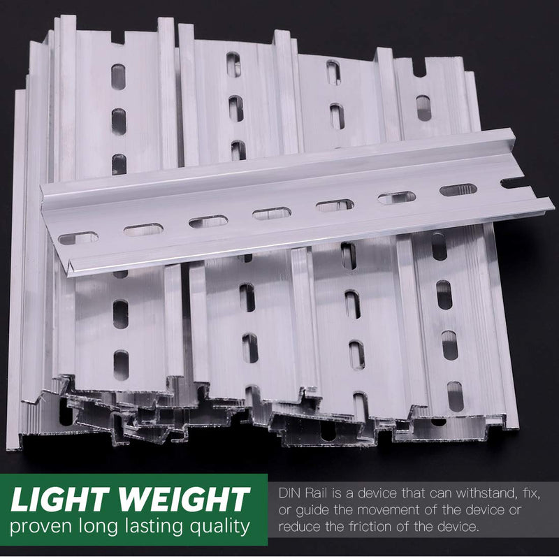 Keadic 15Pcs DIN Rail Slotted Aluminum Assortment Kit, 6 Inches Long 35mm Wide 7.5mm High 6 Inches - 15Pcs