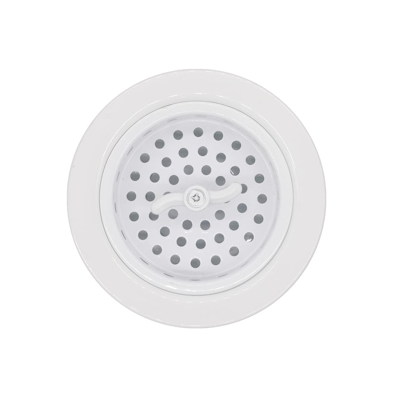 Westbrass D2155-50 Wing Nut Style Large Kitchen Basket Strainer with Waste Disposal Flange and Stopper, Powder Coat White