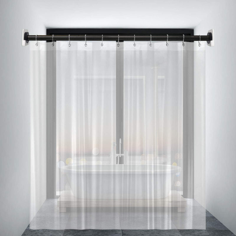 Adhesive Shower Rod Tension Holder | Mount Retainer for Wall | No Drilling | Stick On | 2 Pack, White (Shower Curtain Rod Not Included)