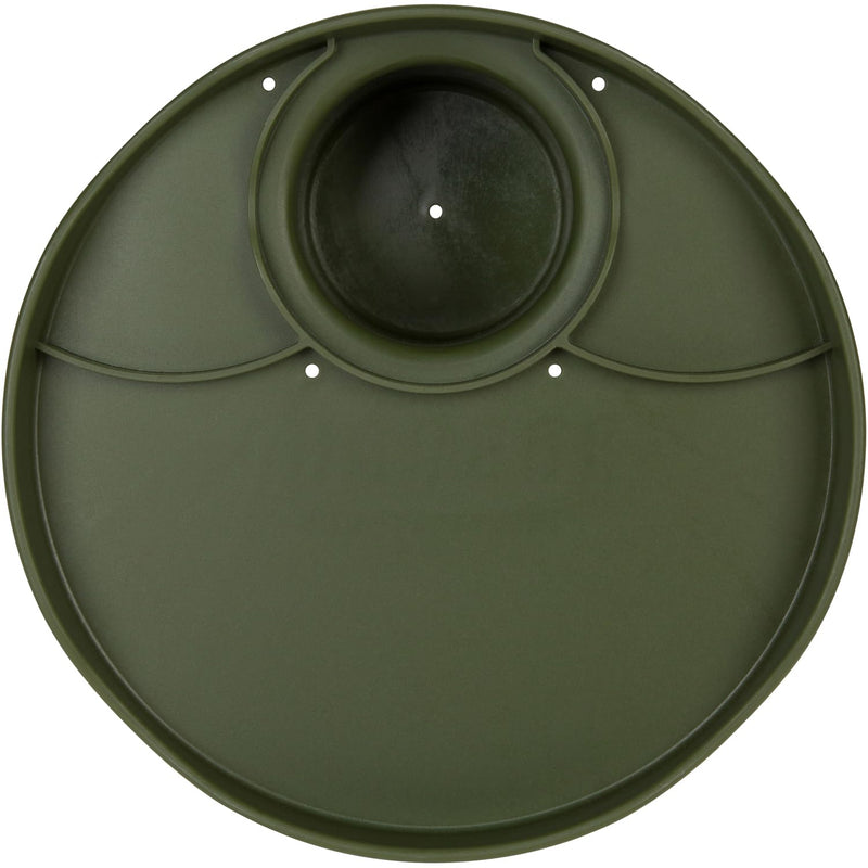 Plate Accessory, in All 12 Colors, Conveniently Holds Your Food, Snacks, Drinks | Multi-Use Hands Free Project Work Station, Ruggedized Portable Design, Diameter of 8.5"/21.6 CM Olive