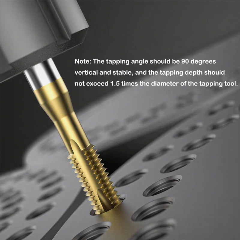 1/4"-20 UNC Spiral Point Threading Taps, Screw Thread Tapping Tool, High Speed Steel Titanium Coating Tap Tapping Bit for Drilling Milling, 10 Pcs