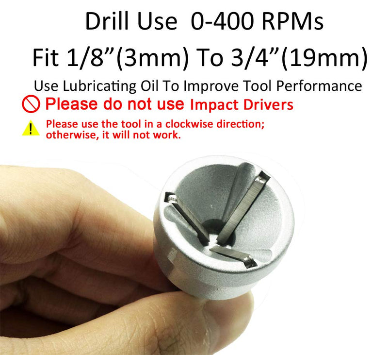 ORX PLUS TOOLS Deburring External Chamfer Tool, with HSS Blade, Deburring Drill Bit, Remove Burr Tools Quick Release Shank Fits for 1/8"-3/4"(3mm-19mm) Deburring Drill Bit 3mm-19mm / Sliver