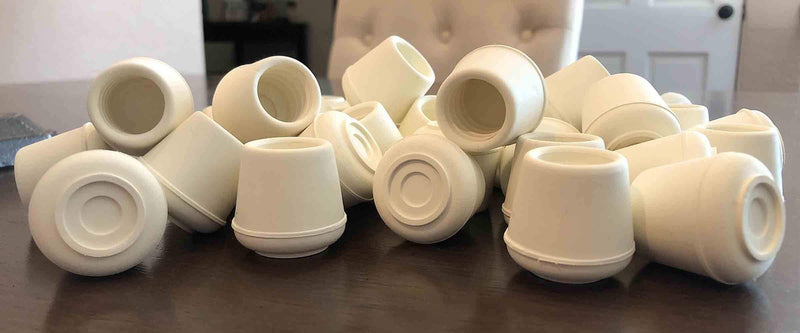 Shepherd Hardware 9121 1-Inch Inside Diameter Rubber Leg Tips, White - 89121 4 Count (Pack of 1)