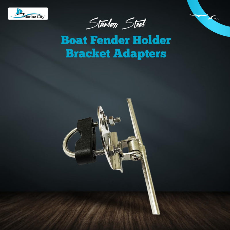 Marine City Boat Fender Holder Bracket Adapters - Fits 1-1/4 Inches Diameter Rail and Square Rail (2 Pcs)