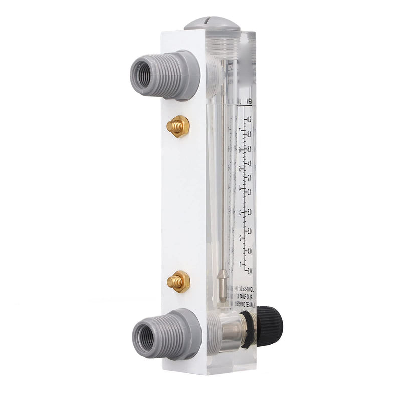 Walfront 0.2‑2GPM Panel Type Water Meter Adjustable Liquid Flowmeter 1/2in Male Thread 1/4in Female Thread