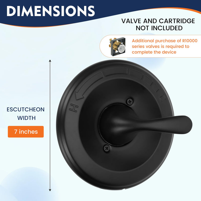 Replacement for delta Classic 13/14 Series Single-Function Shower Valve Trim Kit, T13020-BL Matte Black Shower Handle Set, Fit R10000 Series Shower Valve(Catridge and Valve Not Included)