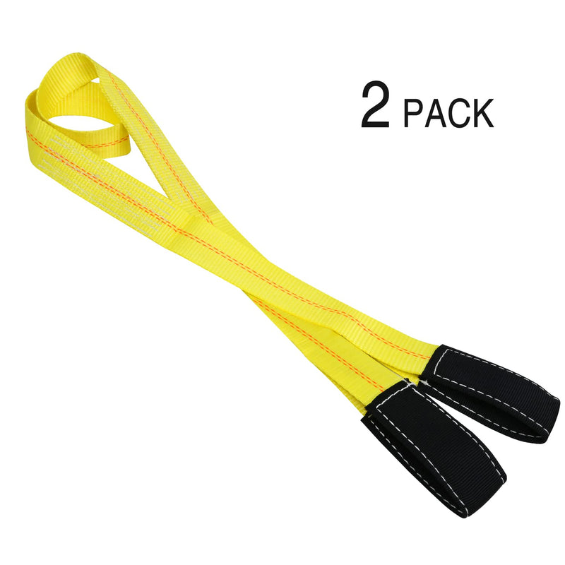 Trekassy 2 Pack 6' x 2" Lifting Sling Straps, 6ft Lifting Straps with 10,000lbs Max Vertical Break Strength Capacity, Heavy Duty Nylon Tree Saver Recovery Strap Web