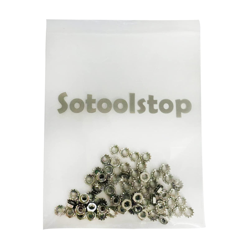 #10-32 Keps Lock Nut Stainless Steel, K-Lock Keps Nuts 304 Stainless Steel 18-8 Lock Nuts, Pack of 50 10-32
