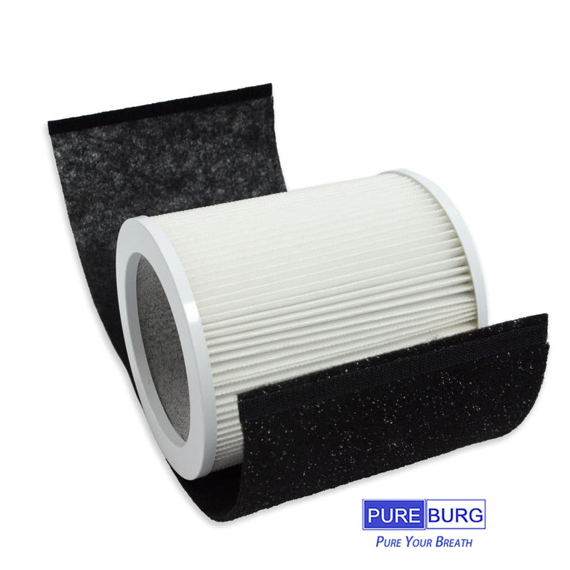 PUREBURG H-HF450-VP Replacement Filter Compatible with Hunter HP450 HP450UV Cylindrical Tower Air Purifier,H13 HEPA + 4 x Activated Carbon Pre-Filter Air Clean Dust VOCs