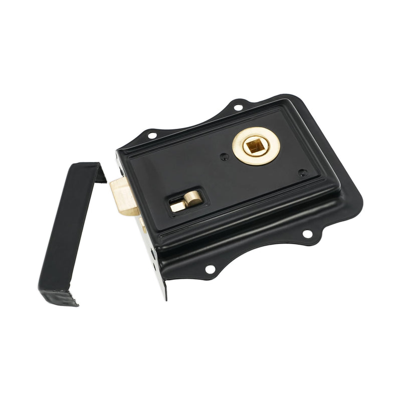 Infinity Decor Olde Victorian Rim Latch Lock snib in Black/Polished Brass Finish – Traditional Lock Security for Interior Bathroom Bedroom Door