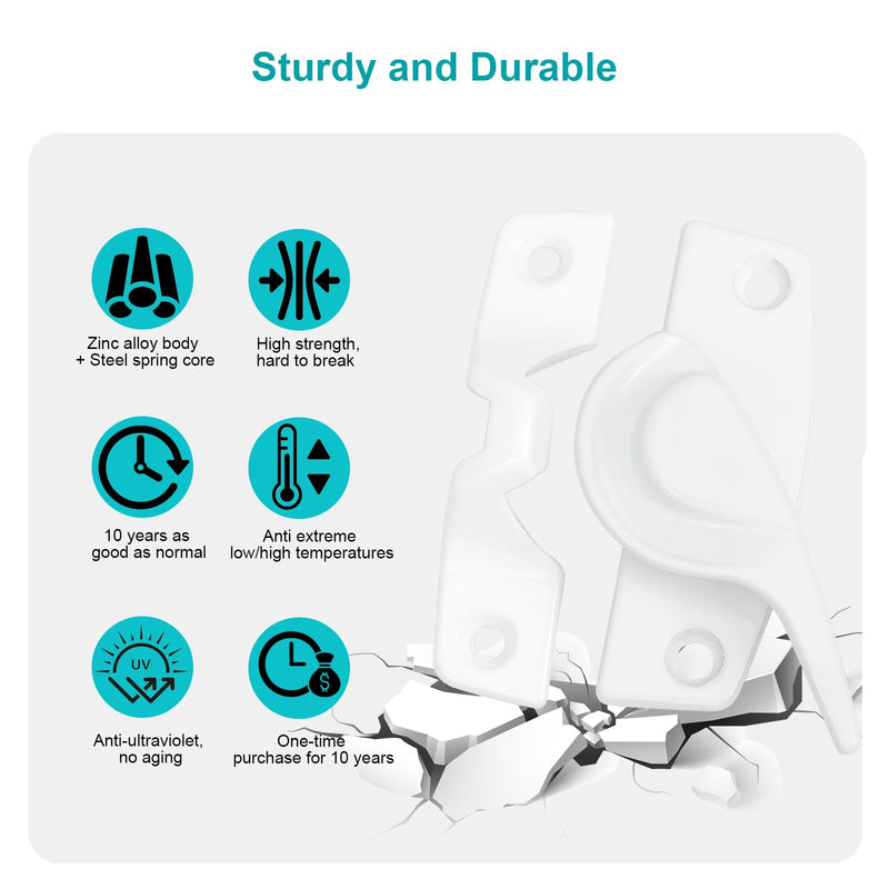 Metal Window Lock Replacement for Andersen Window Parts, Work with 200 Series Narroline Or 400 Series Tilt-Wash Double-Hung Window, White Sash Lock and Keeper