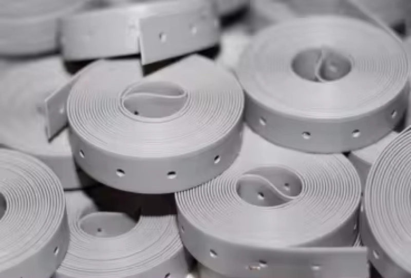 Heavy-Duty Plastic Hanger Strap for Pipes & Ducts - 3/4 Inch x 50ft Roll - Versatile, Strong Support Strap for HVAC & Plumbing Needs. (Grey) Gray