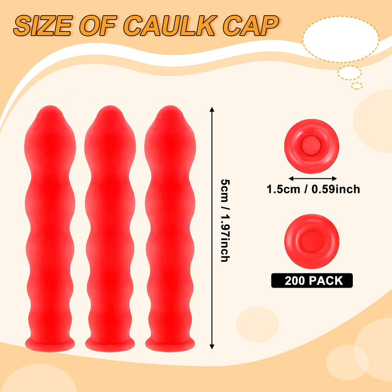 Caulk Cap Caulk Saver Cap Caulk Finishing Tool Caulk Saver Caps Caulking Tube Covers Tube Caps for Sealing and Preserving, Red (35 Pieces) 35