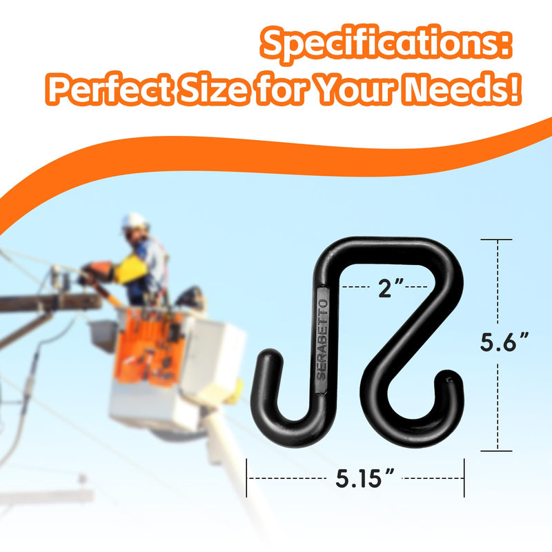 2 Pack Bucket Hooks, Aerial Bucket Hooks, Fits for 2" Aerial-Bucket Lip, Lineman Bucket Hooks, Black Nylon 99 Design | Perfect for Lineman and Bucket Use